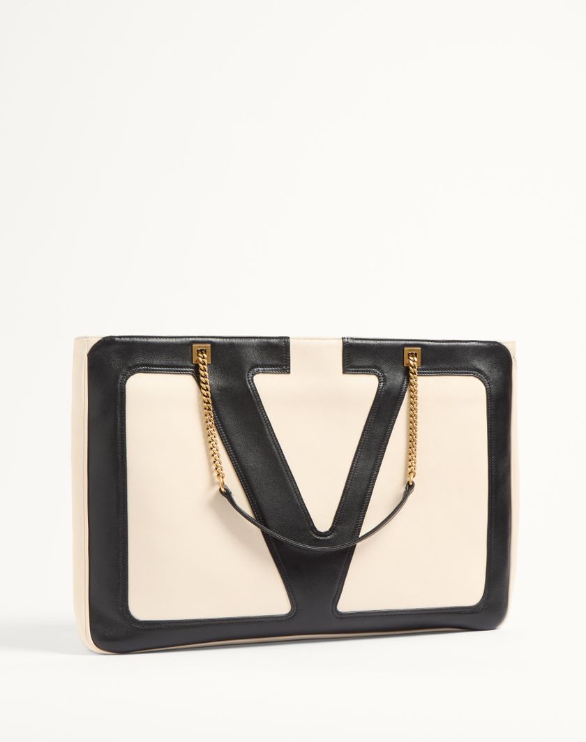 Valentino Handbags Borsa Shopping Grande Valentino Garavani Viva Superstar In Nappa per Donna in Avorio/nero | Valentino IT In Saldo