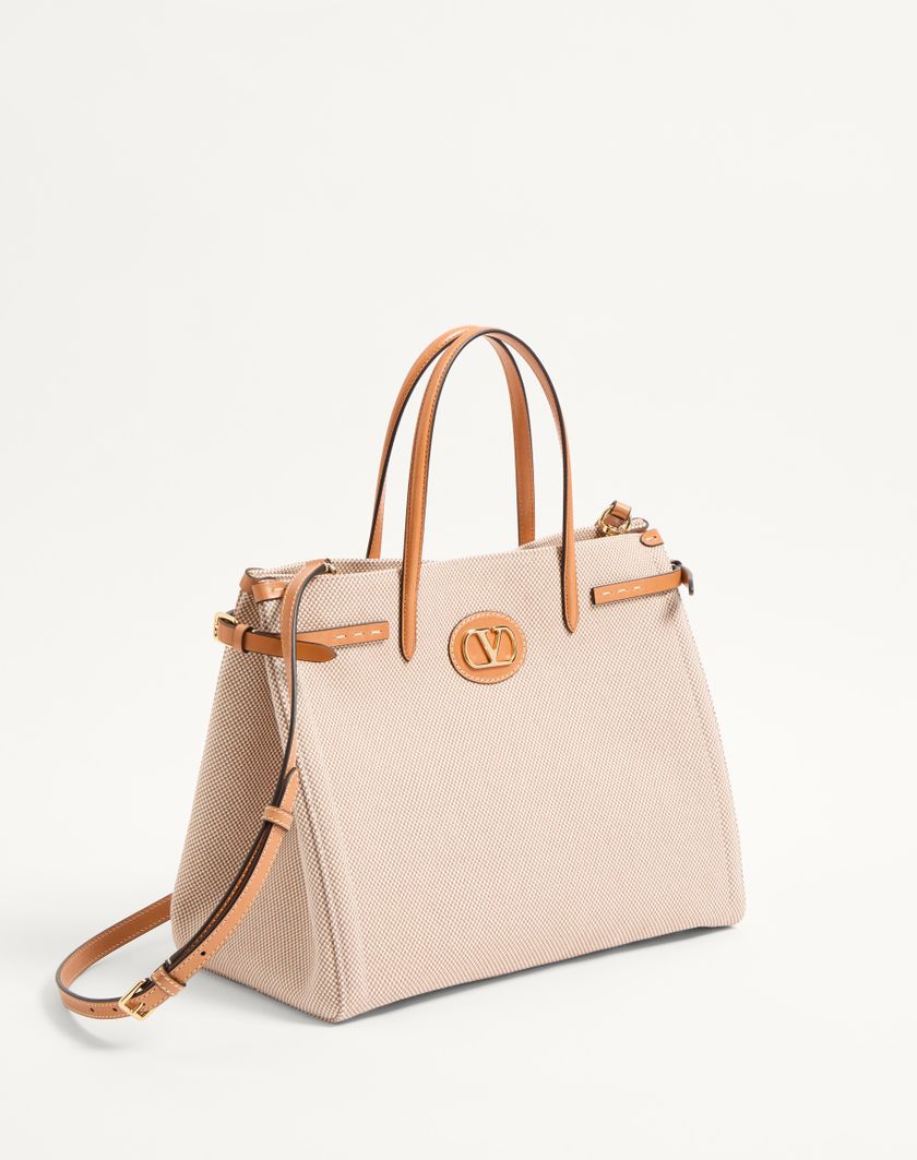Valentino Handbags Borsa Shopping Media Valentino Garavani Antibes In Canvas per Donna in Naturale/tabacco | Valentino IT 2025