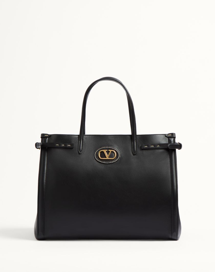 Valentino Handbags Borsa Shopping Media Valentino Garavani Antibes In Vitello per Donna in Tabacco | Valentino IT