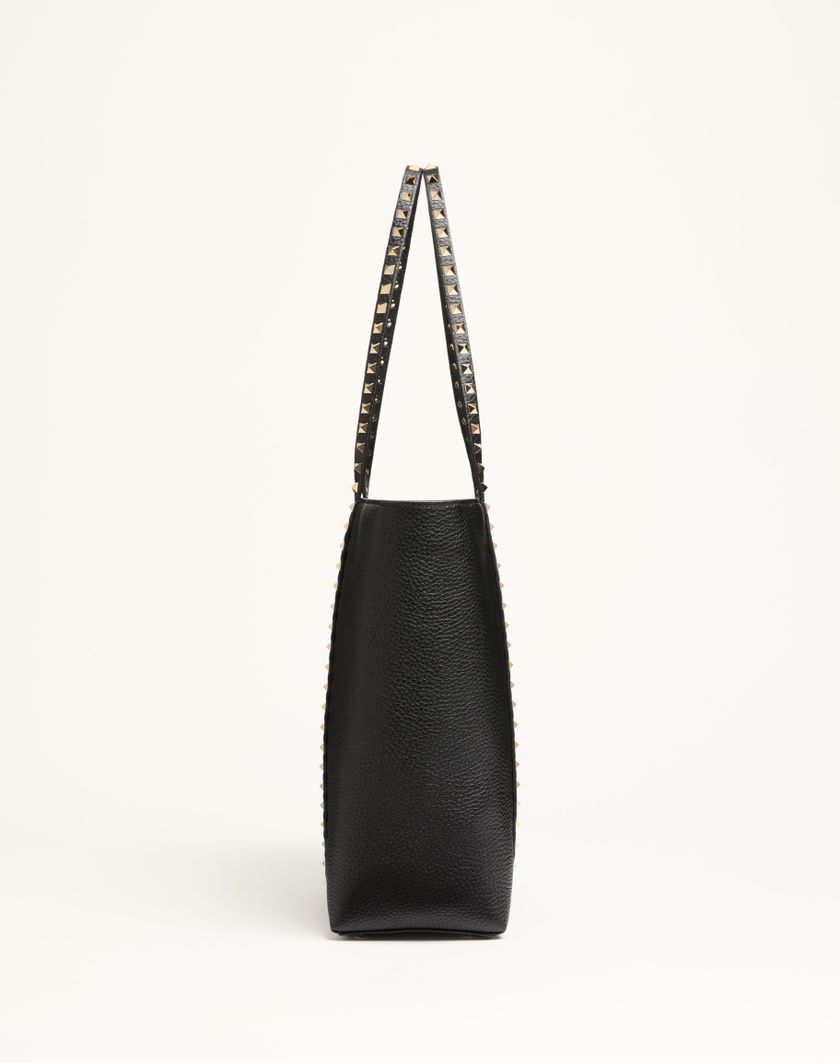 Valentino Handbags Borsa Shopping Valentino Garavani Rockstud In Vitello Granato per Donna in Nero | Valentino IT Nuovo