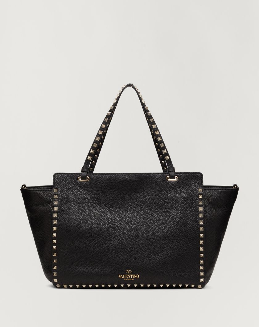 Valentino Handbags Borsa Media Rockstud In Vitello Granato per Donna in Nero | Valentino IT Promozione