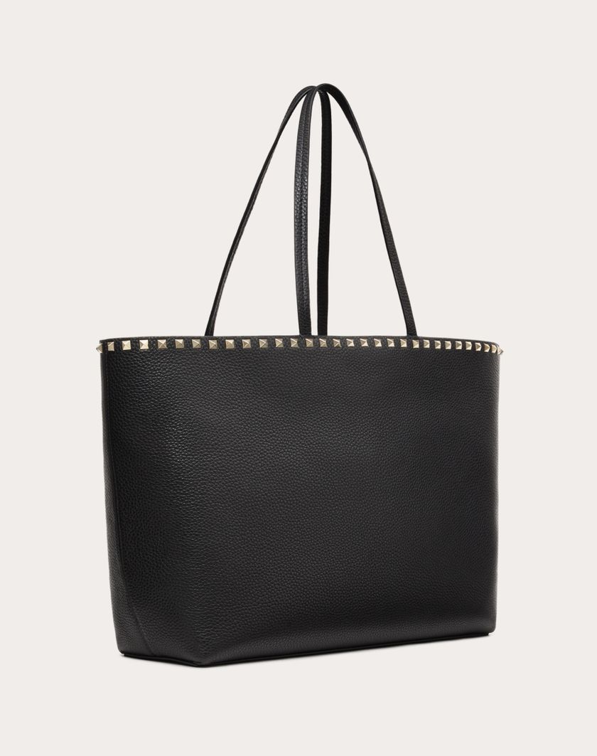 Valentino Handbags Borsa Shopping Rockstud In Vitello Granato per Donna in Nero | Valentino IT Pezzi Unici