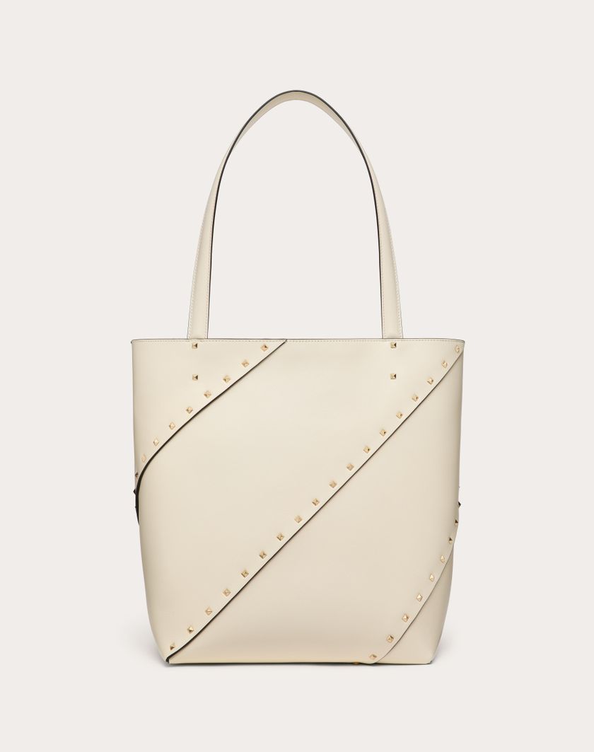 Valentino Handbags Borsa Shopping Valentino Garavani Valentino Garavani Rockstud Wispy In Vitello per Donna in Avorio | Valentino IT