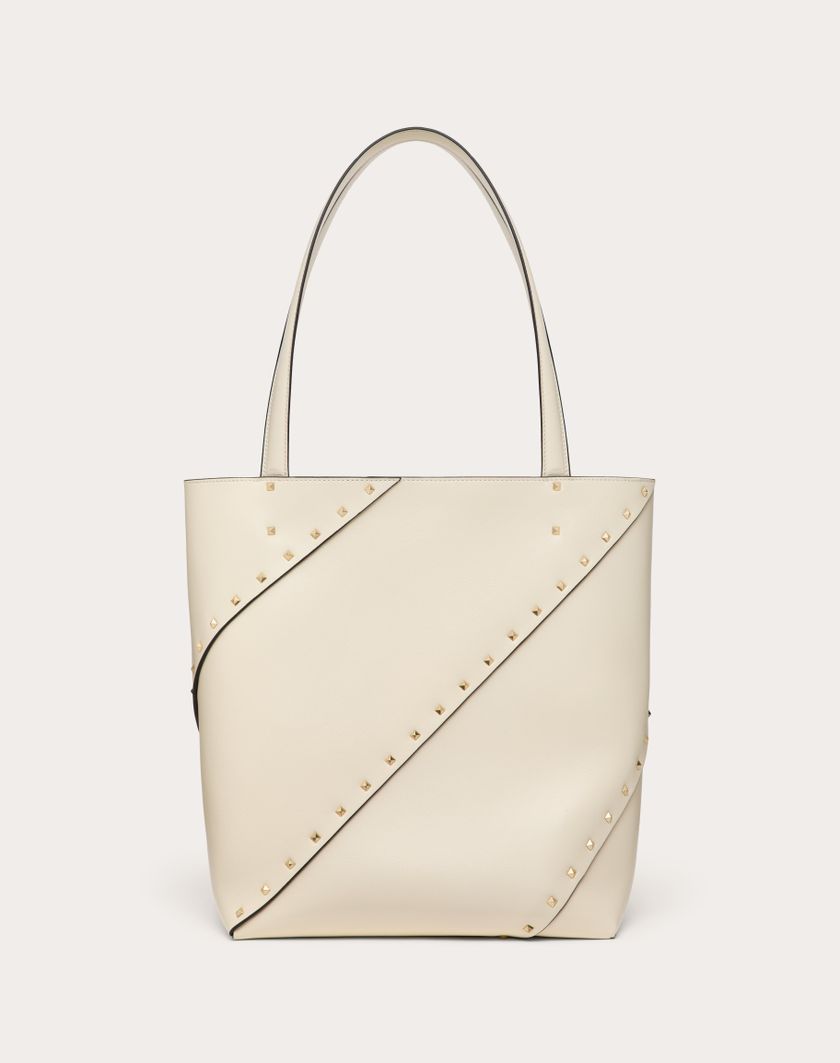 Valentino Handbags Borsa Shopping Valentino Garavani Valentino Garavani Rockstud Wispy In Vitello per Donna in Avorio | Valentino IT Qualità Garantita