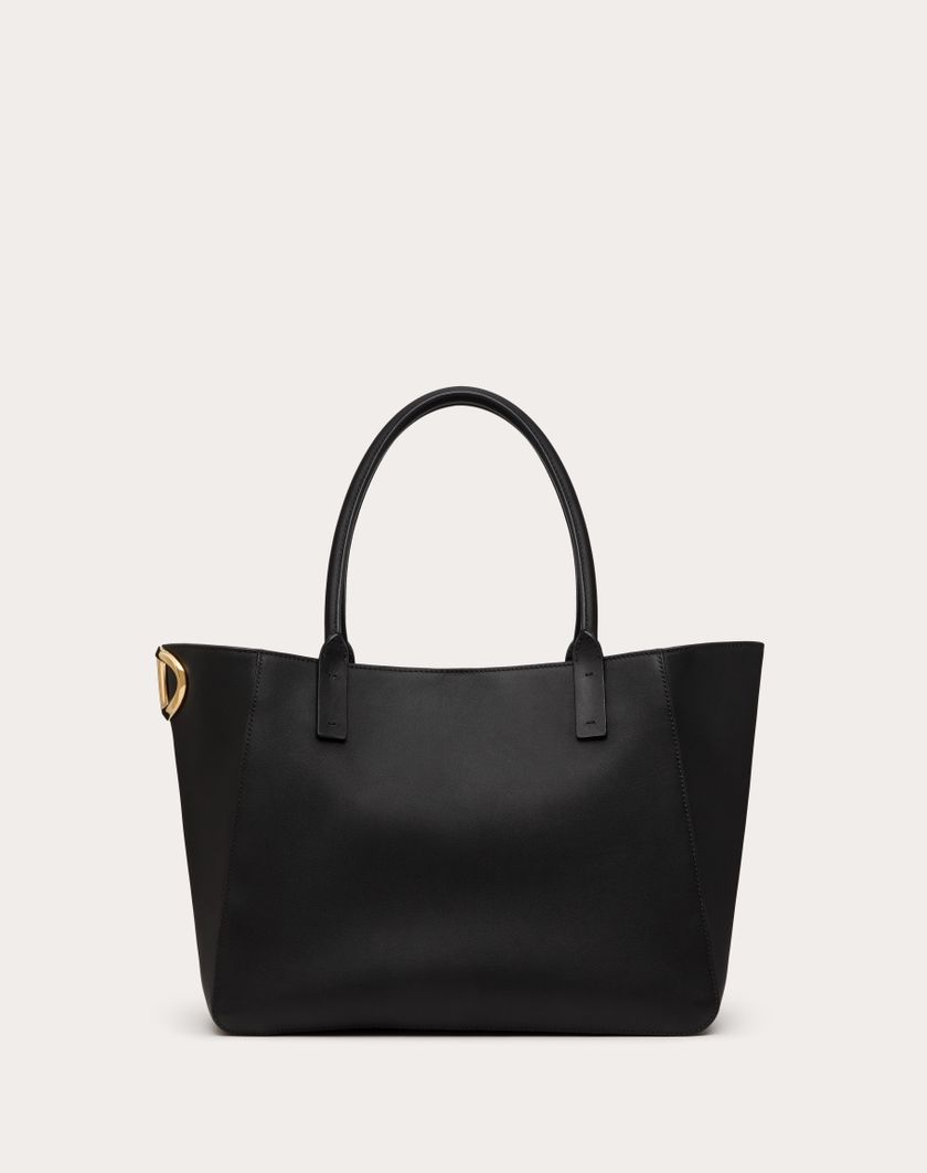 Valentino Handbags Borsa Shopping Vlogo Side In Vitello Nappato per Donna in Nero | Valentino IT