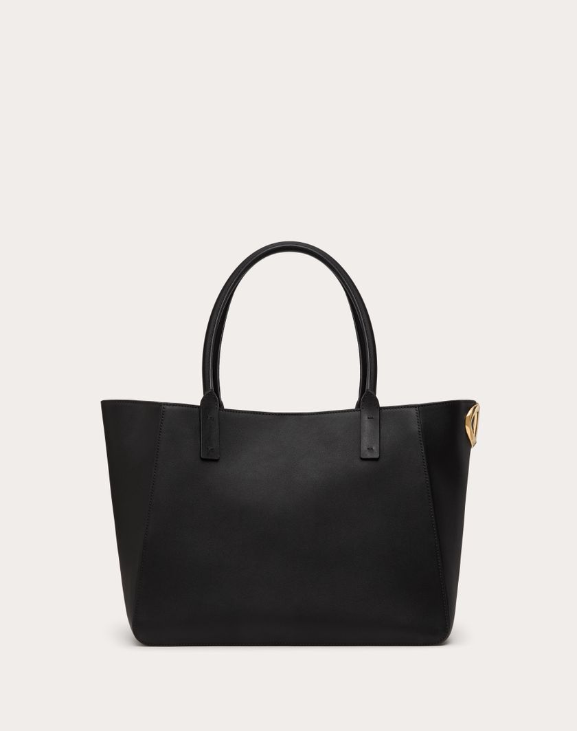 Valentino Handbags Borsa Shopping Vlogo Side In Vitello Nappato per Donna in Nero | Valentino IT Shopping Online