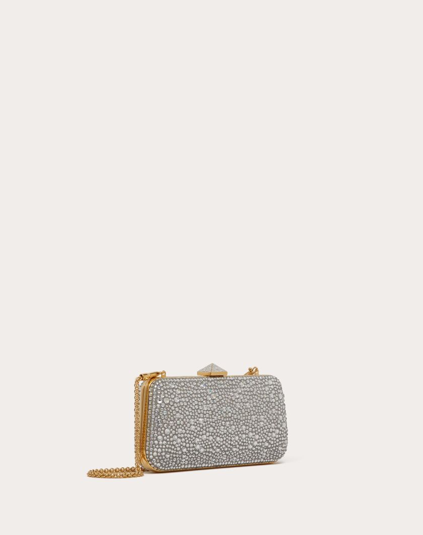 Valentino Handbags Minaudiere Carry Secrets Con Strass per Donna in Beige/crystal | Valentino IT Presa