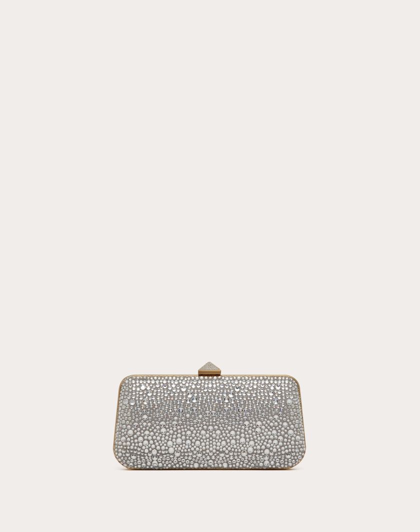 Valentino Handbags Minaudiere Carry Secrets Con Strass per Donna in Beige/crystal | Valentino IT Presa