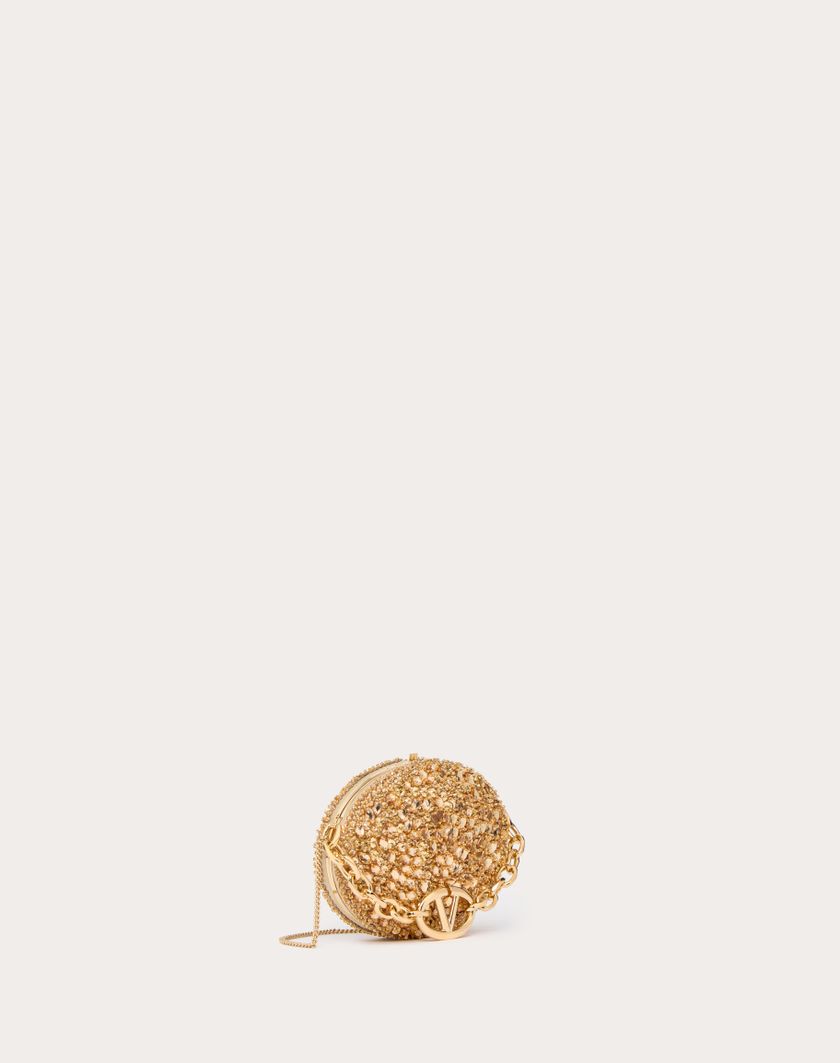 Valentino Handbags Minaudiere Ovale Valentino Garavani Carry Secrets Con Catena per Donna in Oro | Valentino IT Online