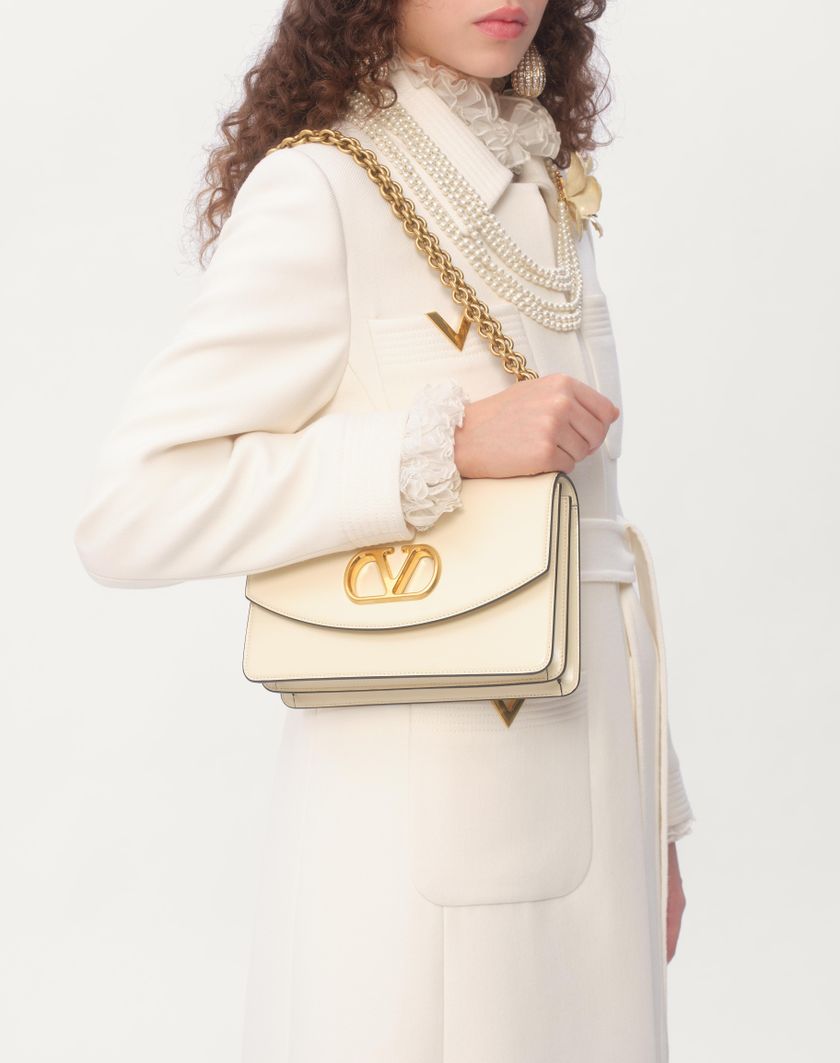 Valentino Handbags Cappotto In Drill Double per Donna in Avorio | Valentino IT Offerte