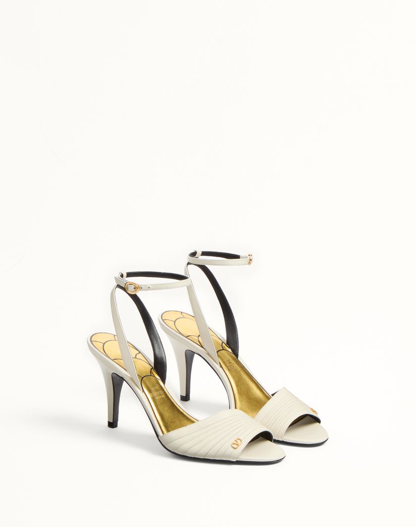 Valentino Handbags Sandalo Ladycrush In Capretto 85mm per Donna in Avorio | Valentino IT Saldi Di Fabbrica