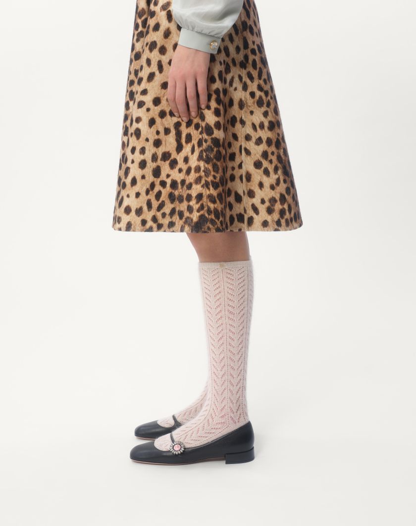 Valentino Handbags Gonna In Panno Stampato Giaguaro Spots per Donna in Animalier | Valentino IT In Saldo