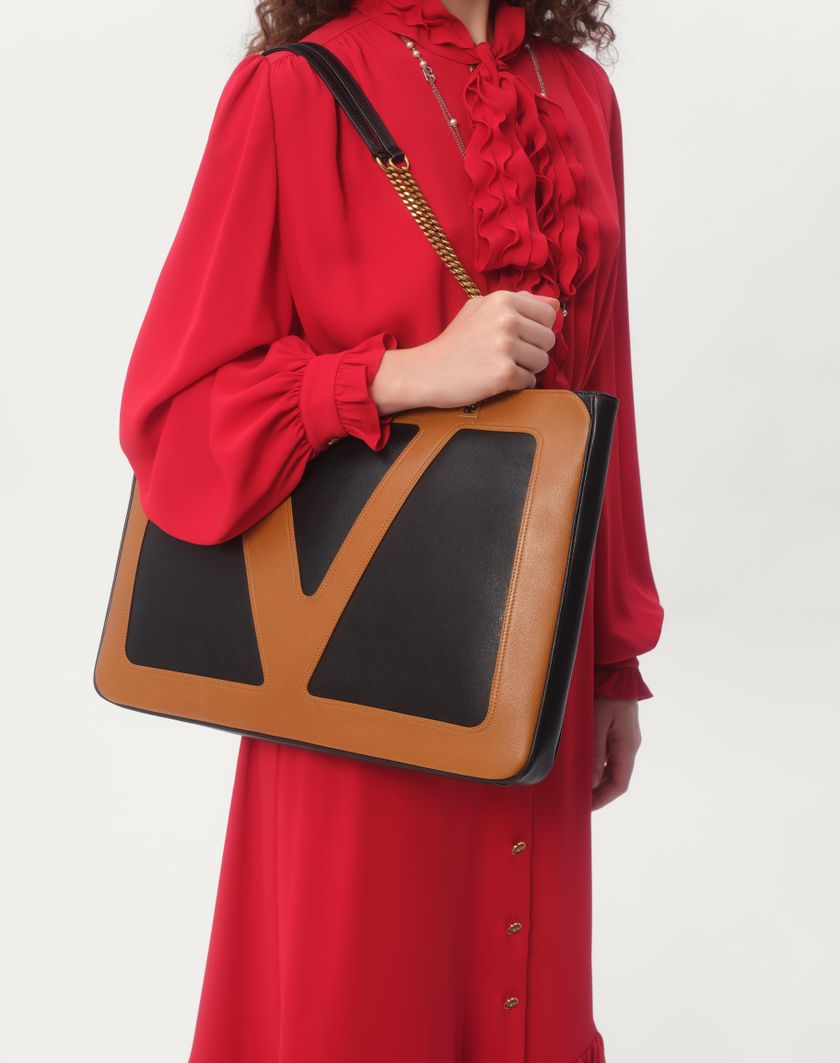 Valentino Handbags Abito Midi In Georgette per Donna in Rosso | Valentino IT Moda