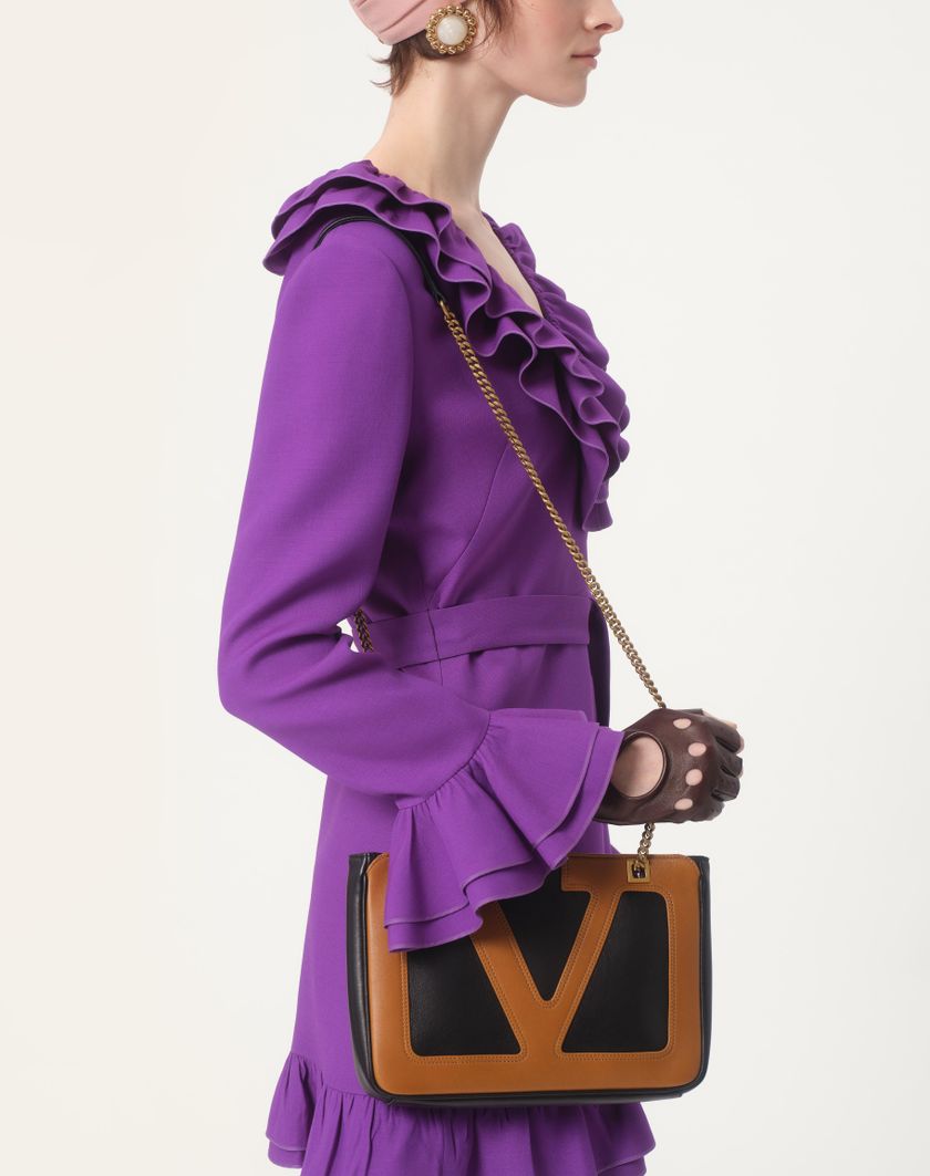 Valentino Handbags Abito Corto In Crepe Couture per Donna in Violet | Valentino IT Italia