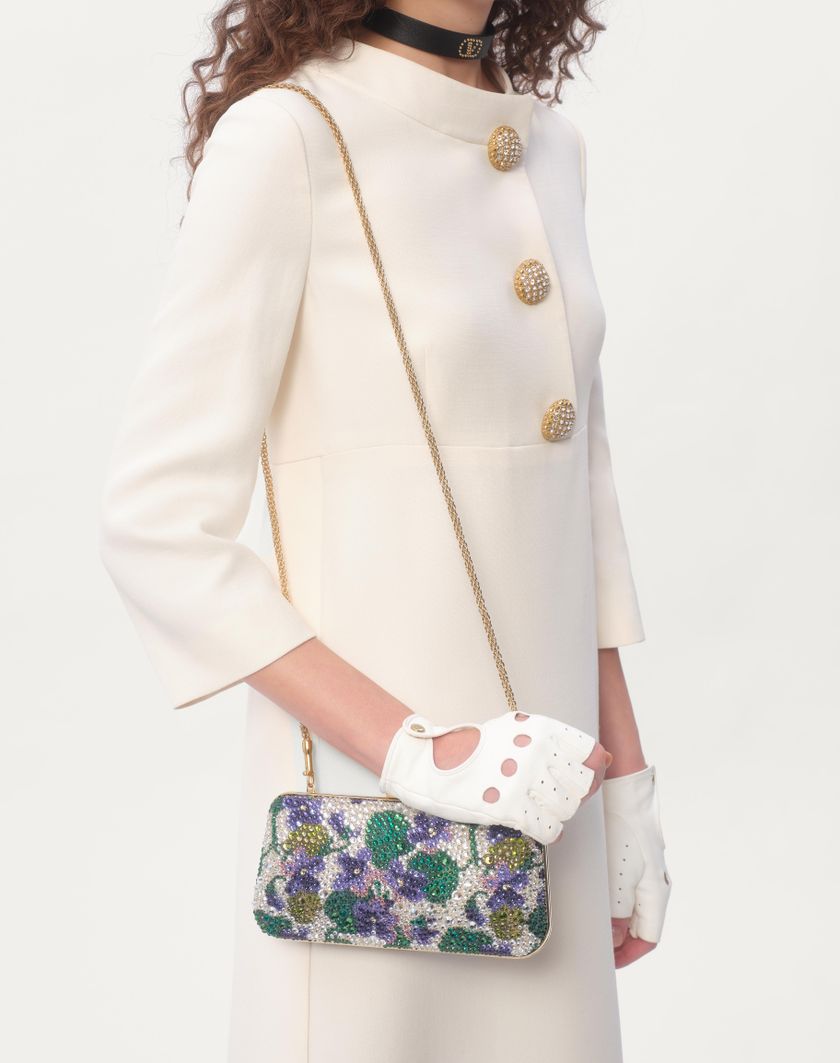 Valentino Handbags Abito Midi In Crepe Couture per Donna in Avorio | Valentino IT Spedizione Gratuita