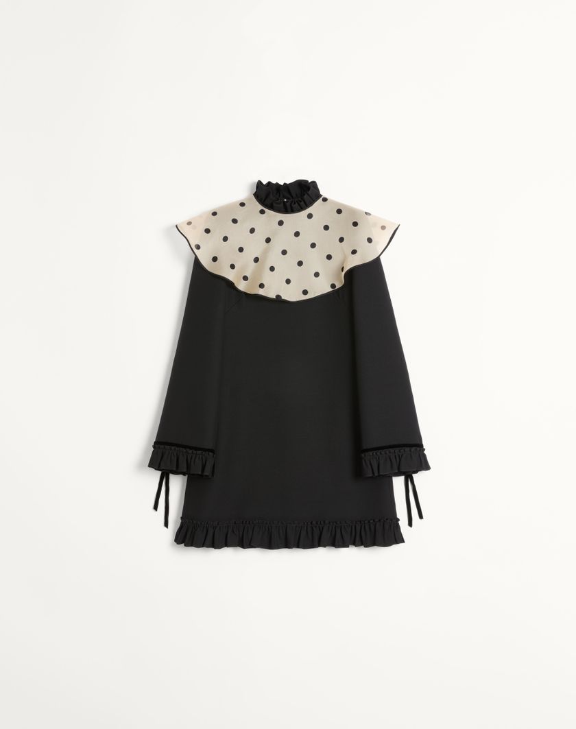 Valentino Handbags Abito Corto In Crepe Couture per Donna in Nero/avorio | Valentino IT