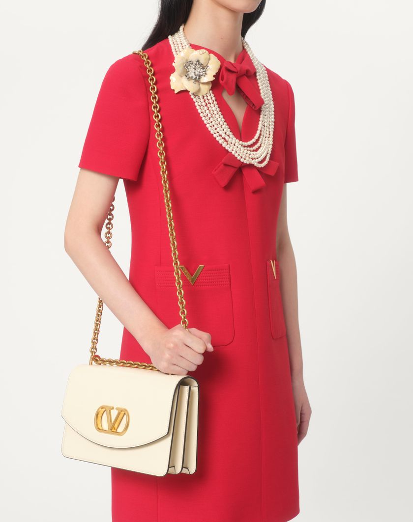 Valentino Handbags Abito Corto In Crepe Couture per Donna in Rosso | Valentino IT Affare Del Giorno