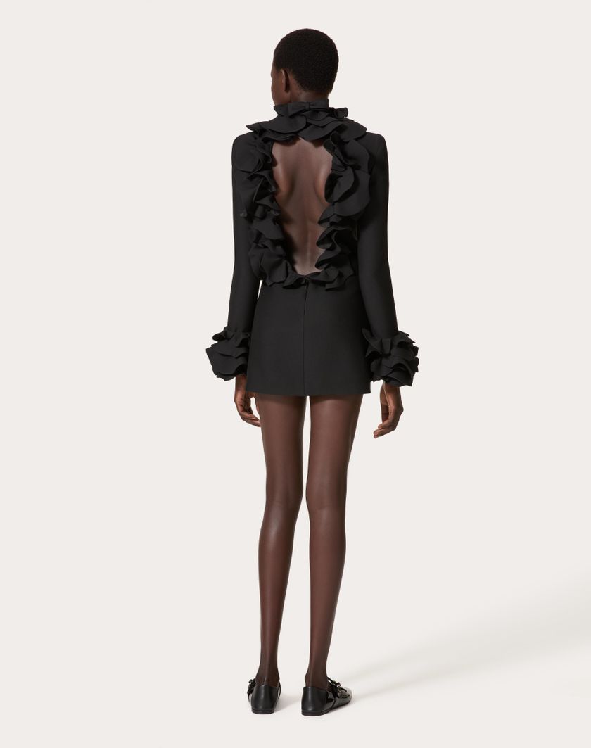 Valentino Handbags Abito Corto In Crepe Couture Ricamato per Donna in Nero | Valentino IT Novità