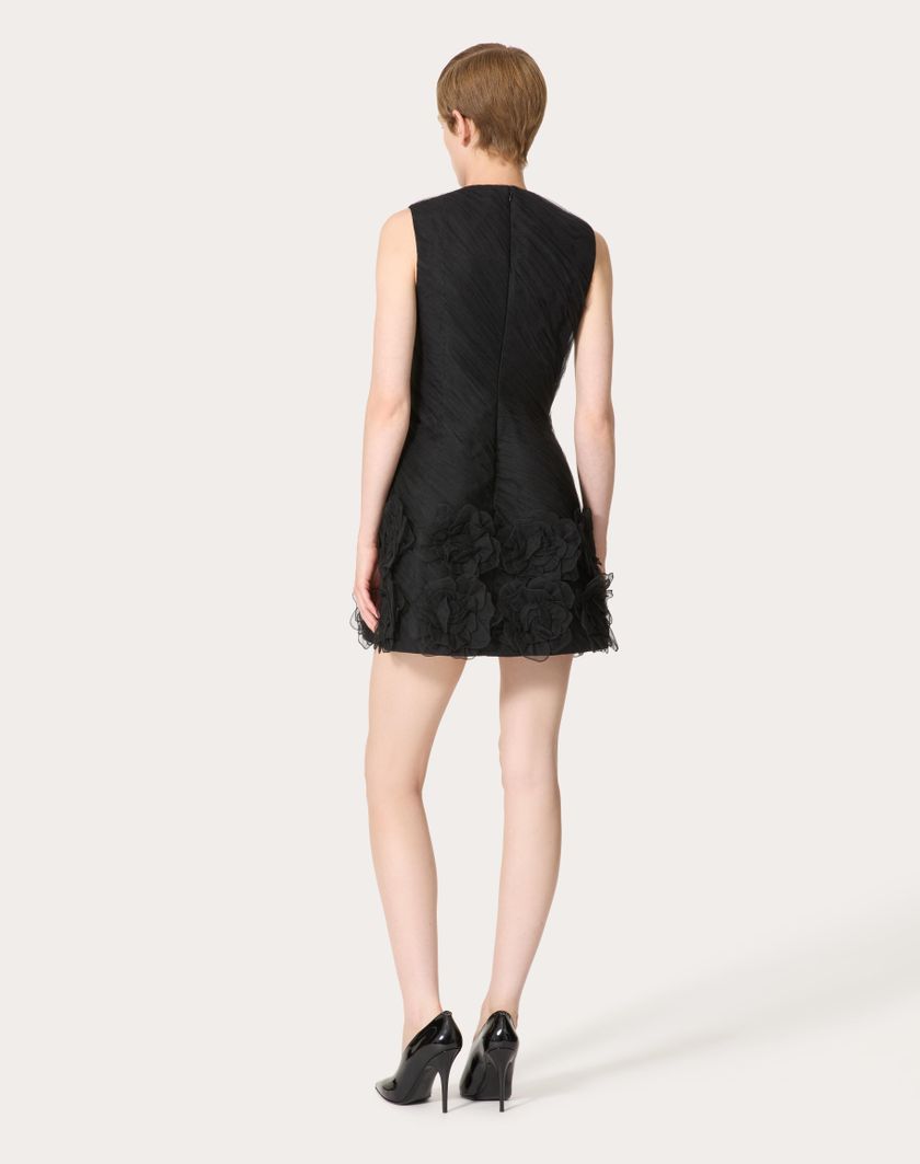 Valentino Handbags Abito Corto In Tulle Illusione Ricamato per Donna in Nero | Valentino IT Sconto