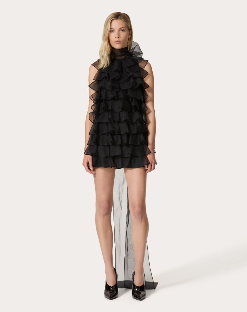 Valentino Handbags Abito Corto In Organza per Donna in Nero | Valentino IT Vendita Economica