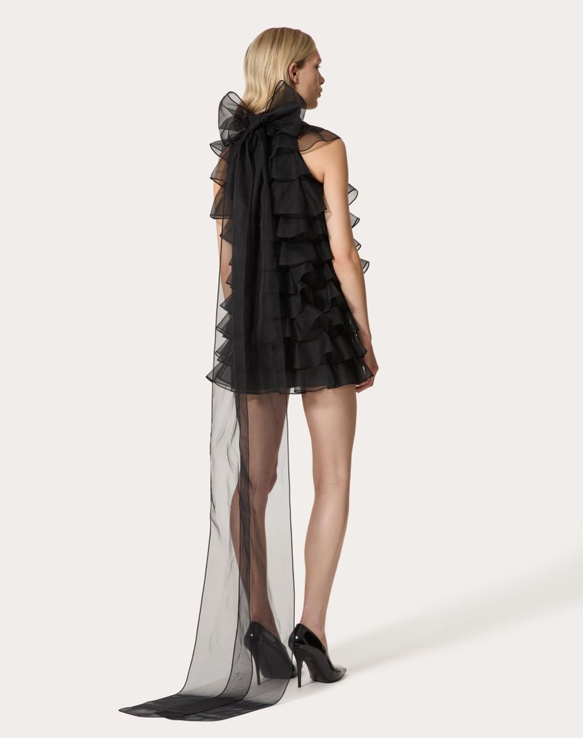 Valentino Handbags Abito Corto In Organza per Donna in Nero | Valentino IT Vendita Economica