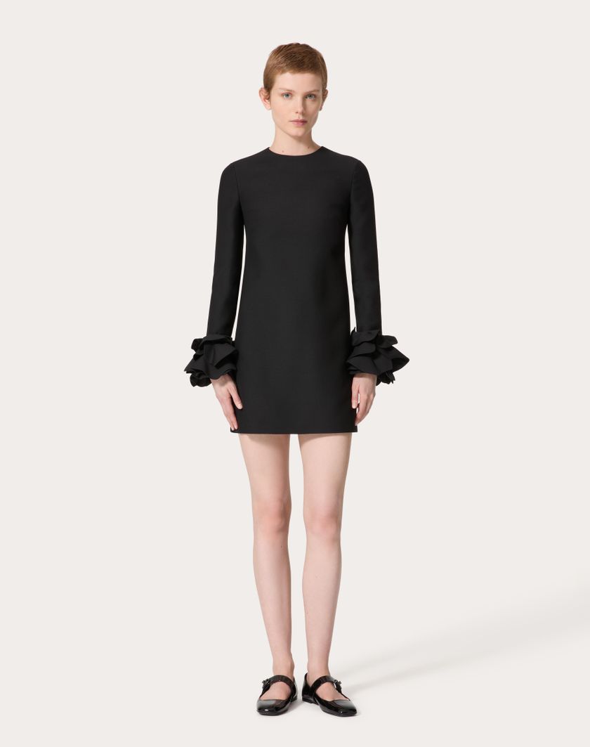 Valentino Handbags Abito Corto In Crepe Couture Ricamato per Donna in Rosso | Valentino IT In Saldo