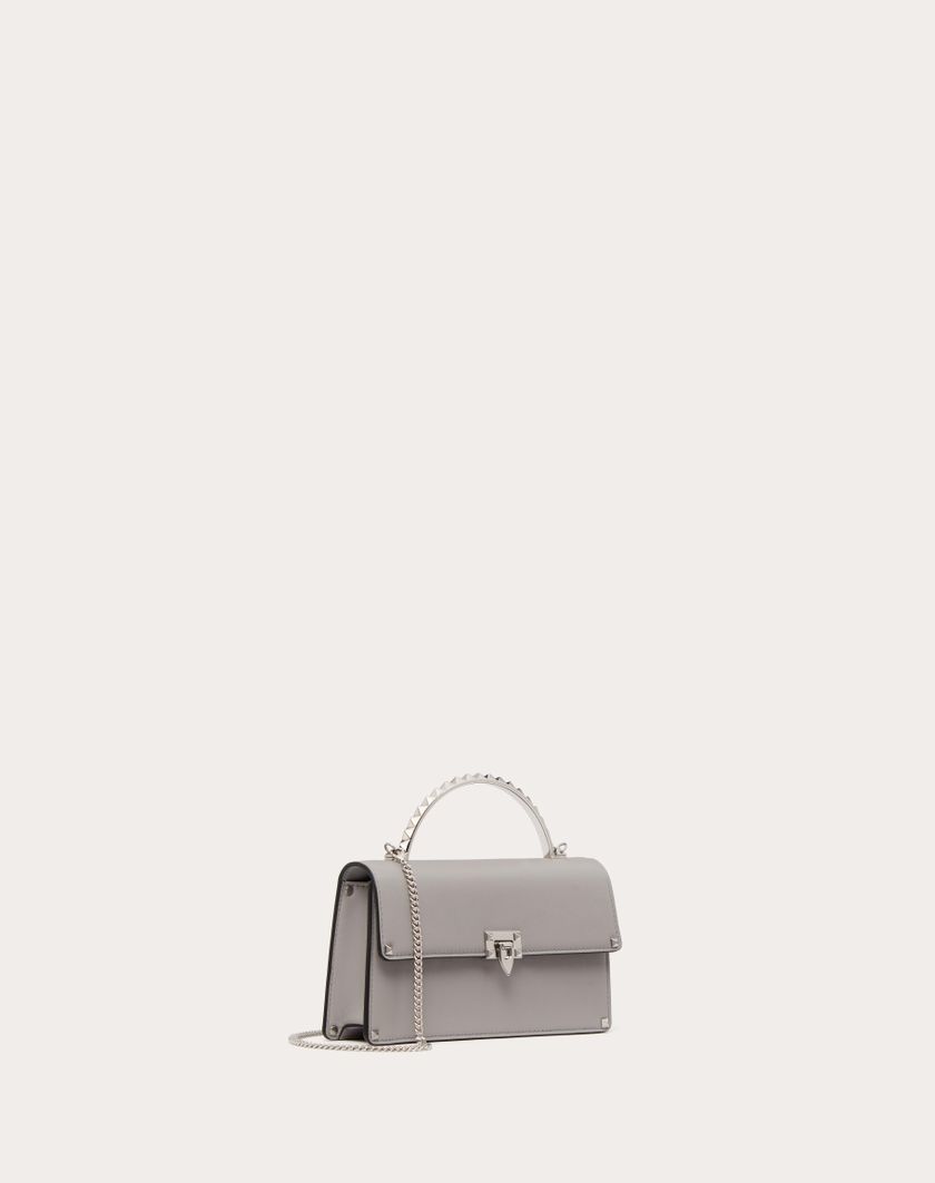 Valentino Handbags Mini Borsa A Mano Rockstud In Vitello per Donna in Grigio | Valentino IT 2025