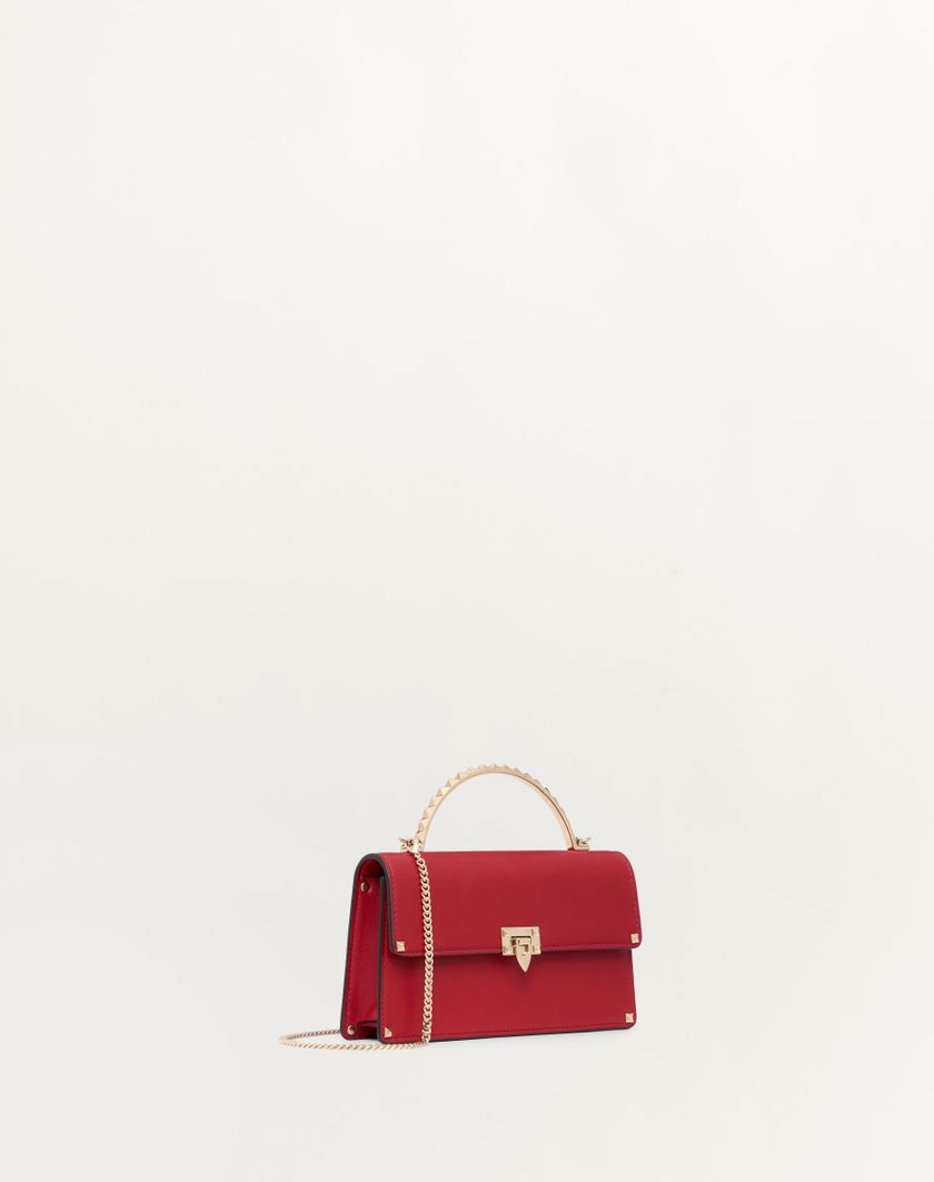 Valentino Handbags Mini Borsa A Mano Rockstud In Vitello per Donna in Rosso V. | Valentino IT In Linea