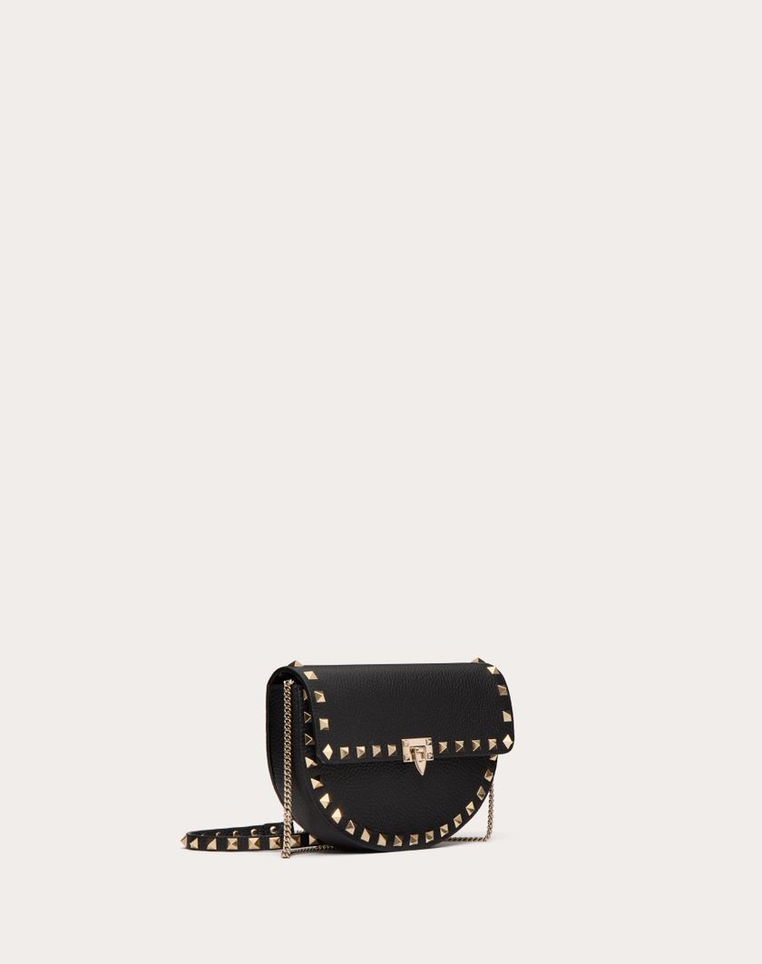 Valentino Handbags Mini Borsa A Tracolla Rockstud In Vitello Granato per Donna in Nero | Valentino IT Qualità