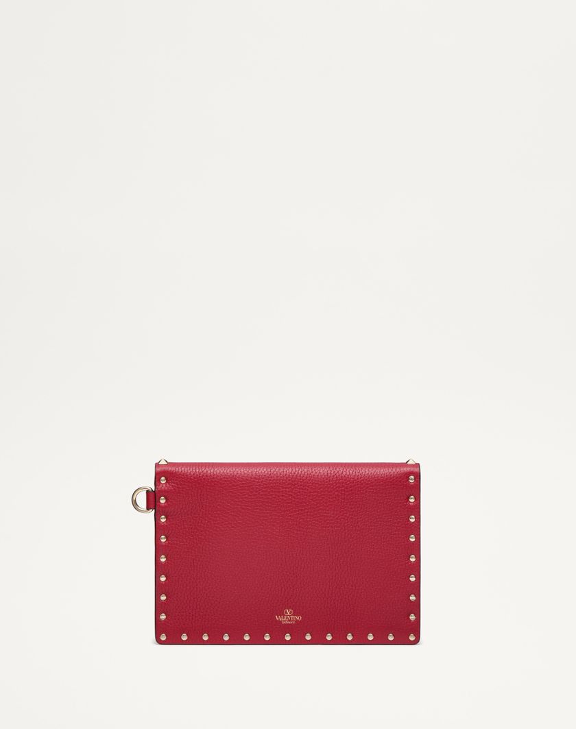 Valentino Handbags Pouch Rockstud In Vitello Granato per Donna in Rosso V. | Valentino IT Pezzi Unici