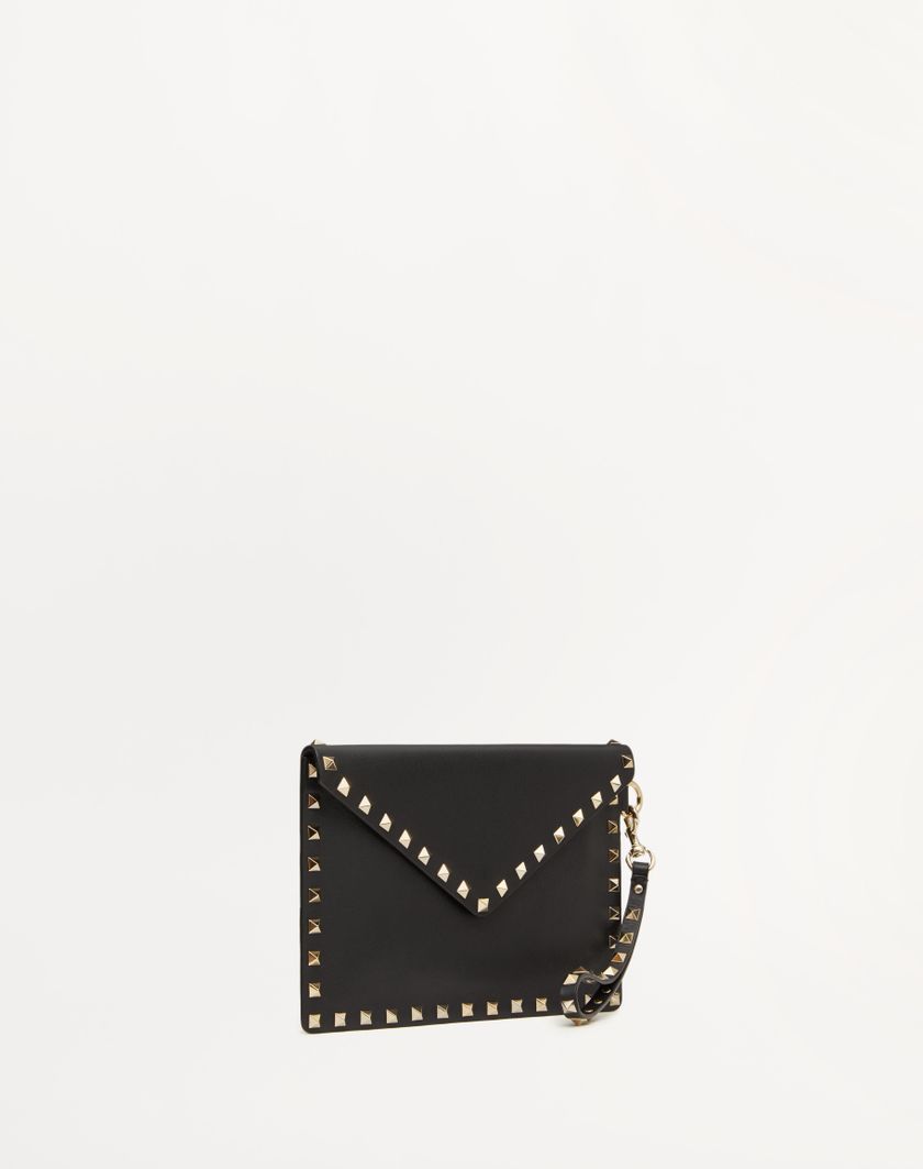 Valentino Handbags Pouch Rockstud In Vitello per Donna in Poudre | Valentino IT Negozi Online
