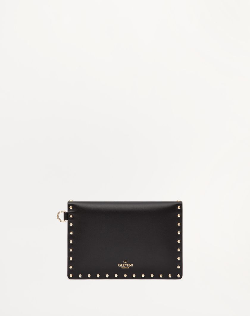 Valentino Handbags Pouch Rockstud In Vitello per Donna in Poudre | Valentino IT Negozi Online