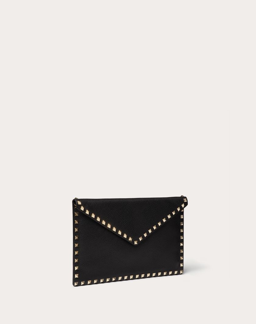 Valentino Handbags Pouch Rockstud In Vitello Granato per Donna in Nero | Valentino IT Acquista Ora
