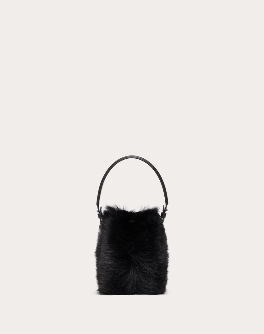 Valentino Handbags Mini Borsa A Secchiello Vlogo Signature In Montone per Donna in Nero | Valentino IT Novità