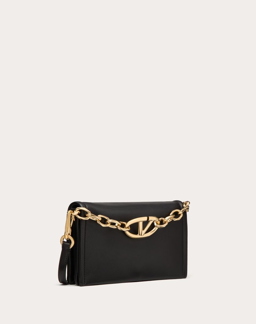 Valentino Handbags Clutch Vlogo Chain In Nappa Con Catena per Donna in Rosso Scuro | Valentino IT Sconto