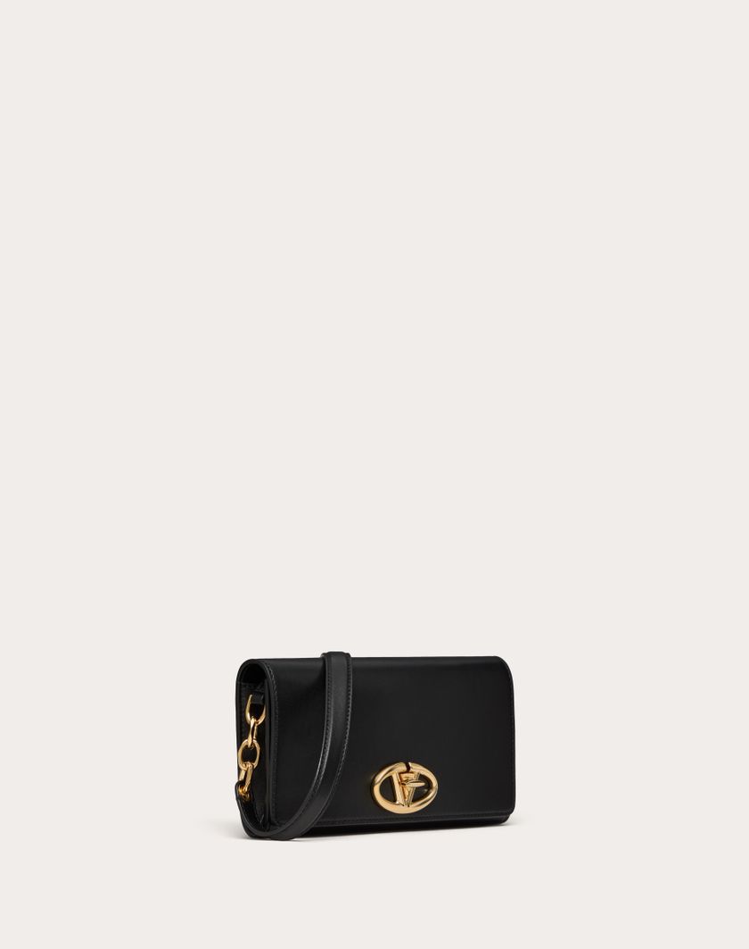 Valentino Handbags Portafoglio Con Tracolla Vlogo The Bold Edition In Nappa per Donna in Nero | Valentino IT Online