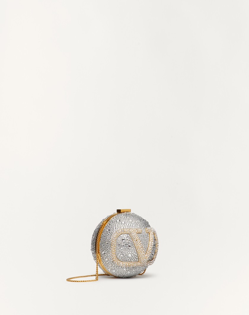 Valentino Handbags Minaudière Vlogo Signature In Metallo E Cristalli Swarovski® per Donna in Crystal | Valentino IT Hotsell
