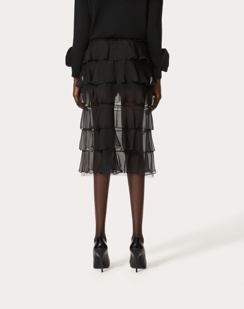 Valentino Handbags Gonna In Chiffon per Donna in Nero | Valentino IT Vendita Economica