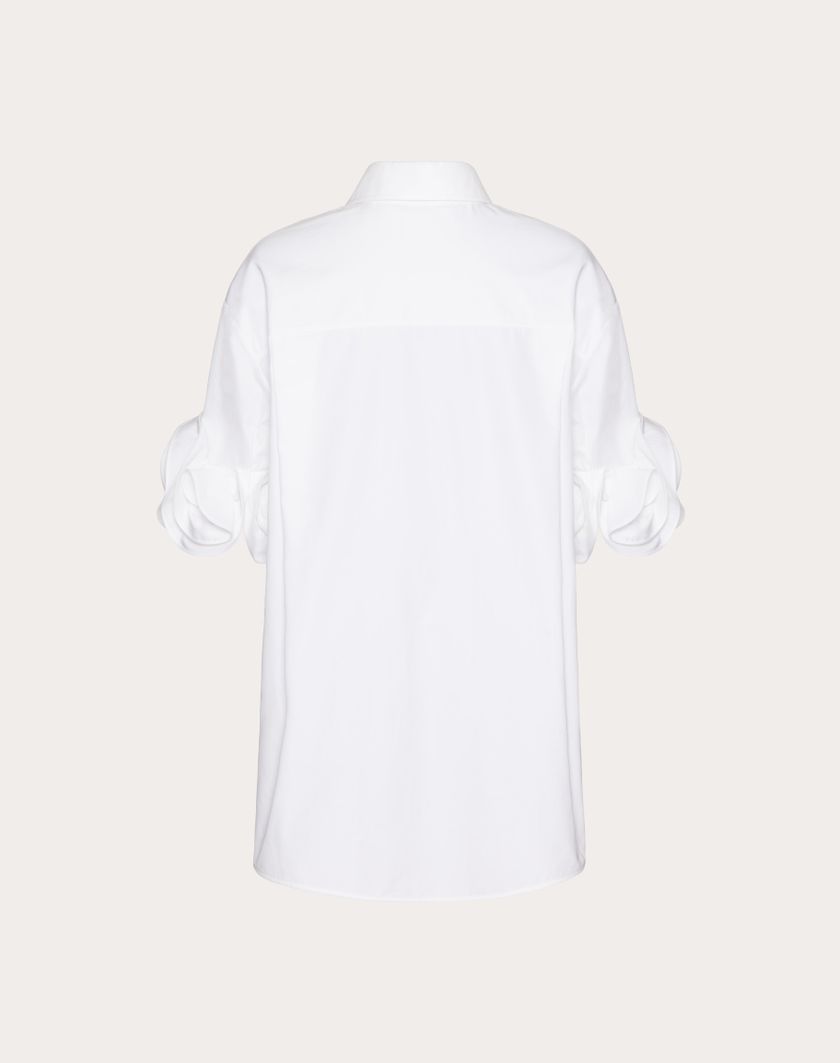 Valentino Handbags Camicia In Compact Popeline per Donna in Nero | Valentino IT Saldi Di Fabbrica