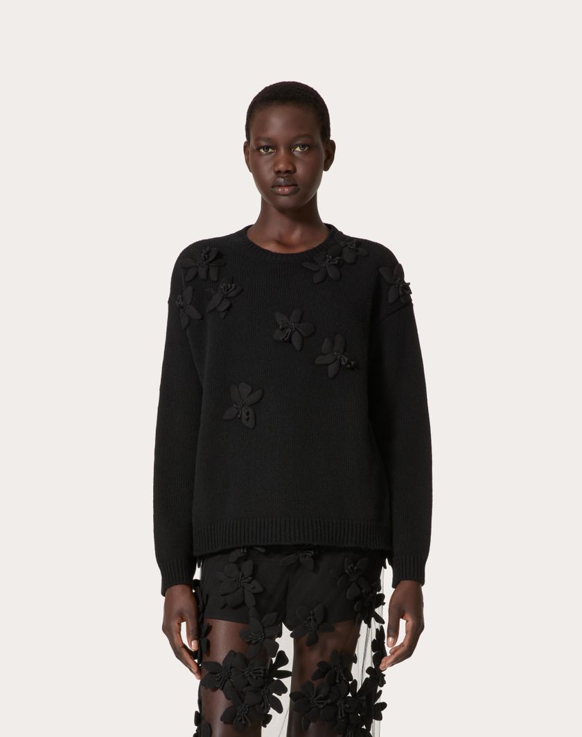 Valentino Handbags Maglia In Lana Ricamata per Donna in Nero | Valentino IT Vendite Flash