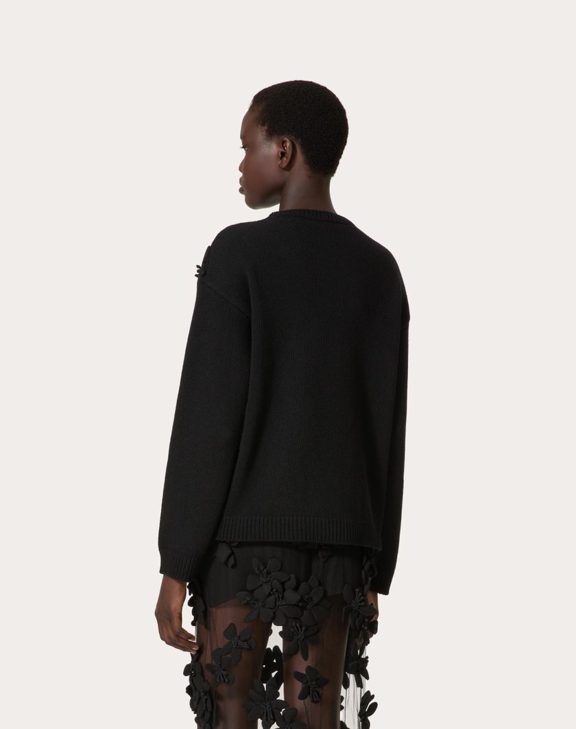 Valentino Handbags Maglia In Lana Ricamata per Donna in Nero | Valentino IT Vendite Flash