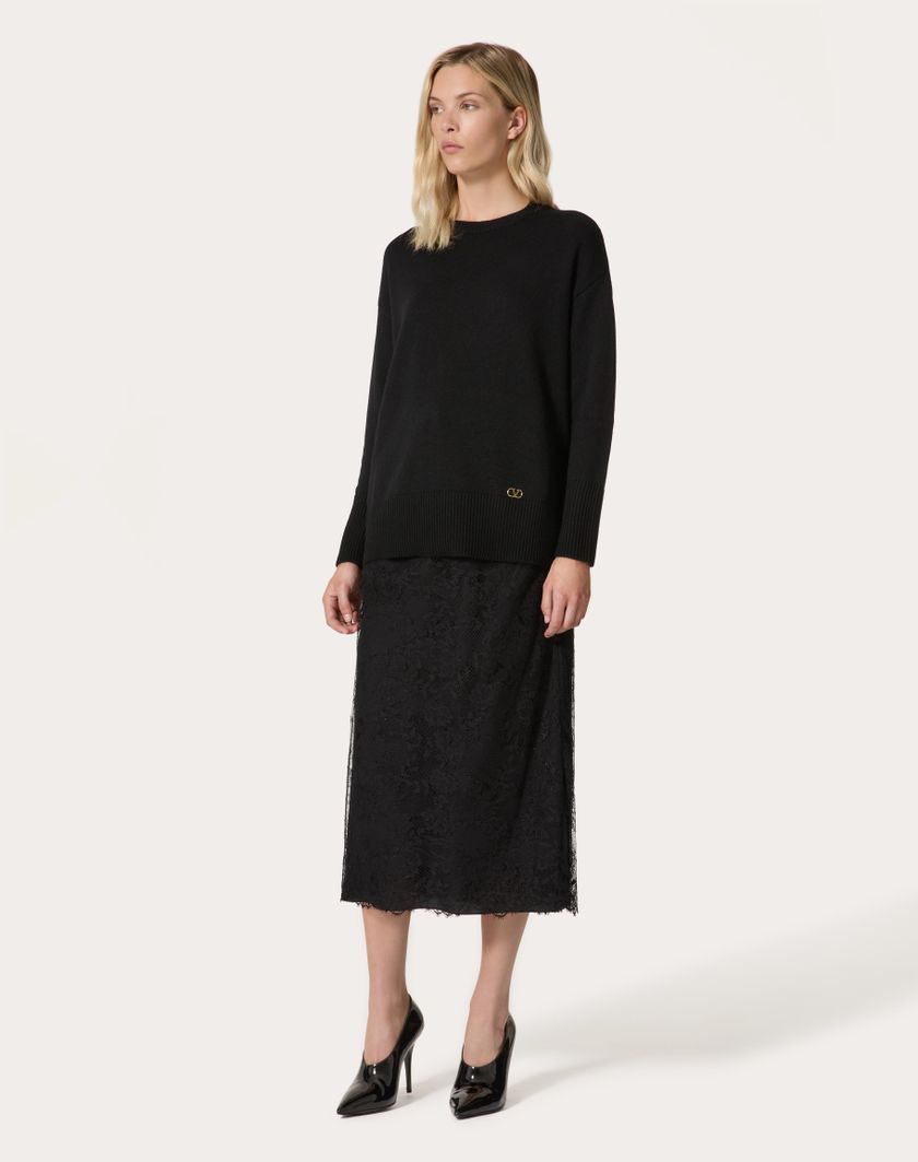 Valentino Handbags Gonna Midi per Donna in Nero | Valentino IT Nuova
