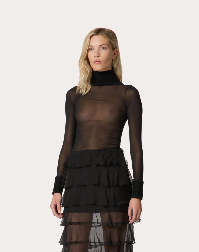 Valentino Handbags T-shirt In Jersey per Donna in Nero | Valentino IT Italy