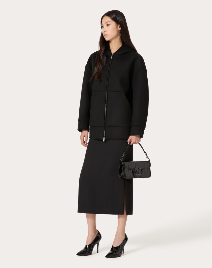 Valentino Handbags Gonna Midi In Grisaille per Donna in Nero | Valentino IT Qualità
