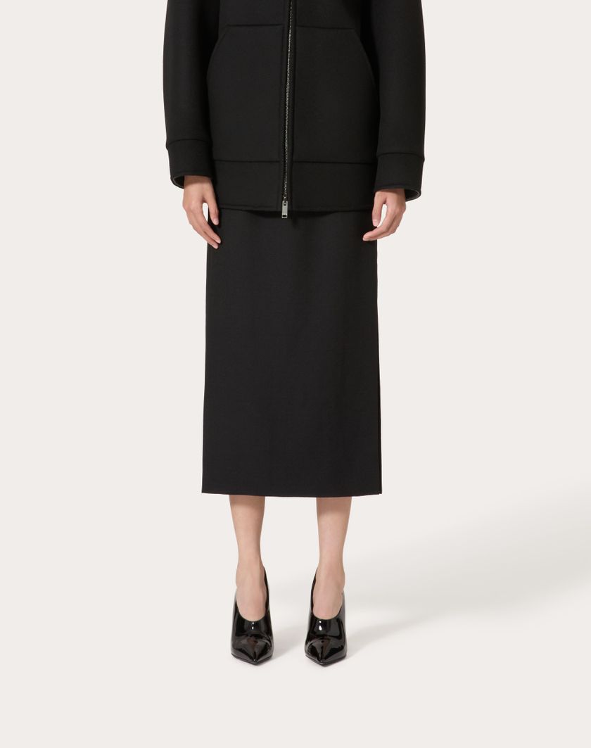 Valentino Handbags Gonna Midi In Grisaille per Donna in Nero | Valentino IT Qualità