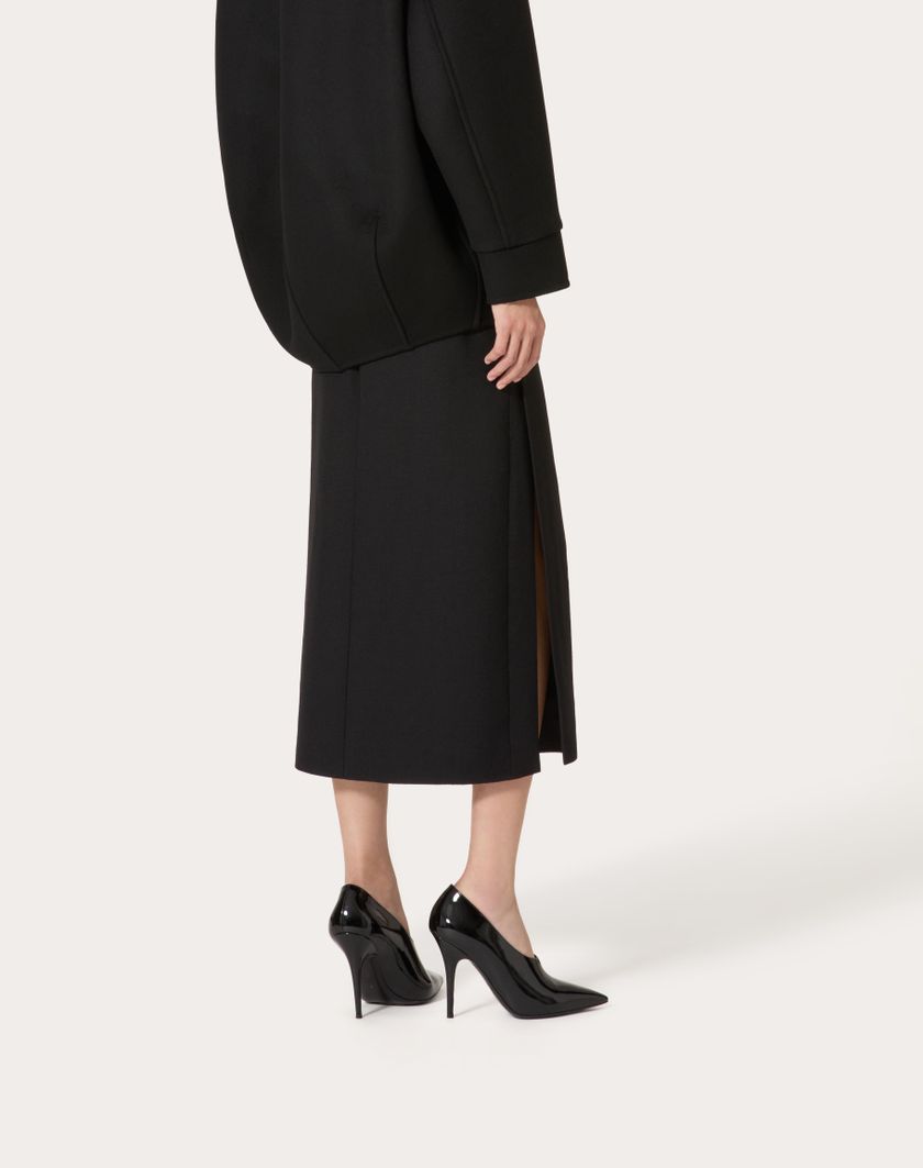 Valentino Handbags Gonna Midi In Grisaille per Donna in Nero | Valentino IT Qualità