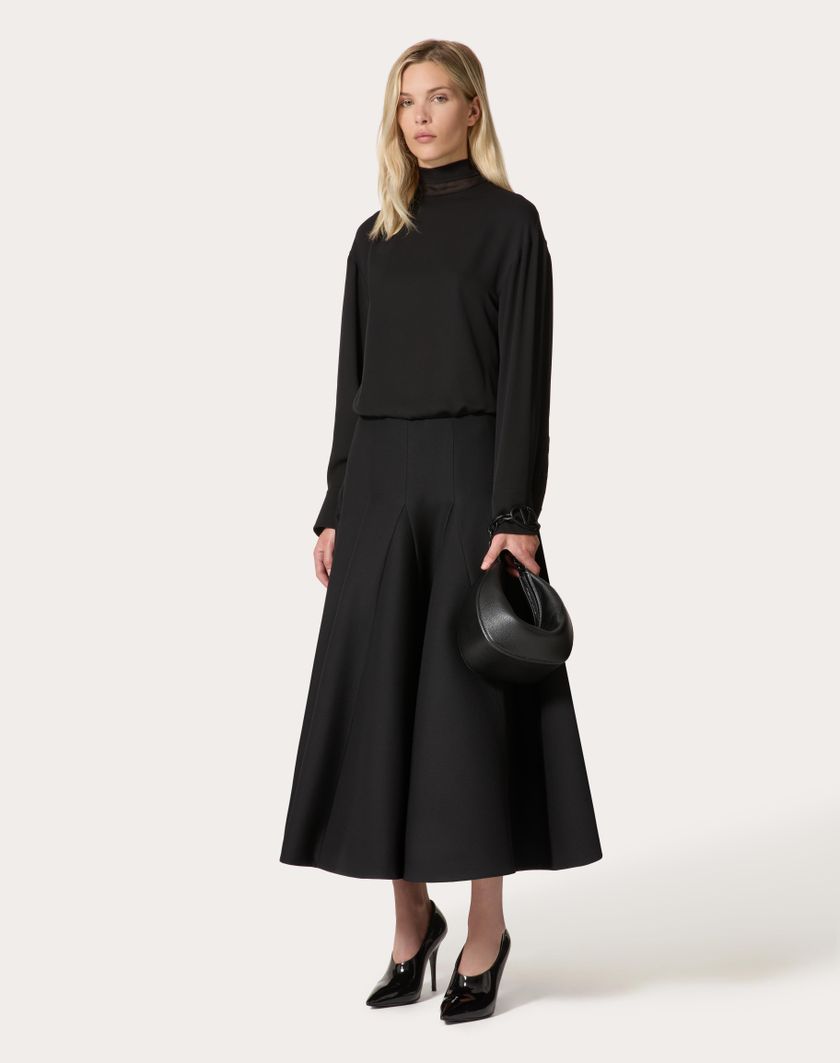 Valentino Handbags Top In Georgette per Donna in Nero | Valentino IT Spedizione Gratuita