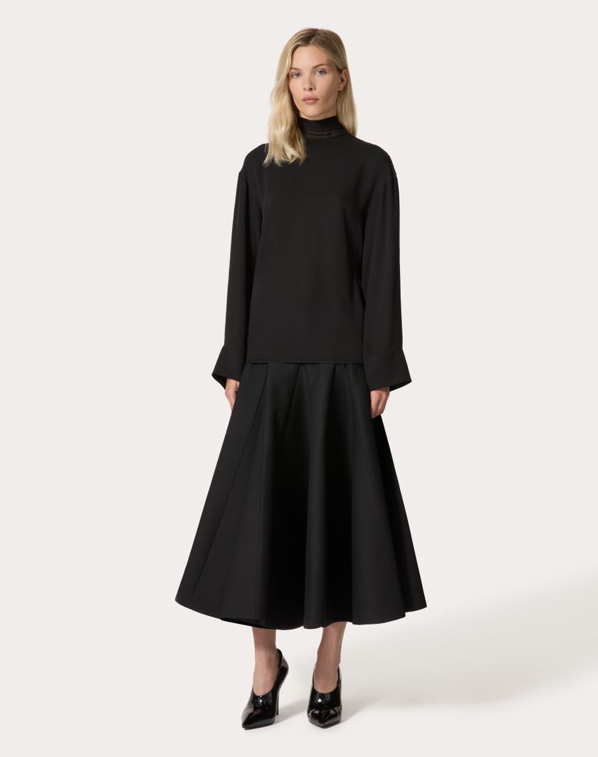 Valentino Handbags Top In Georgette per Donna in Nero | Valentino IT Spedizione Gratuita