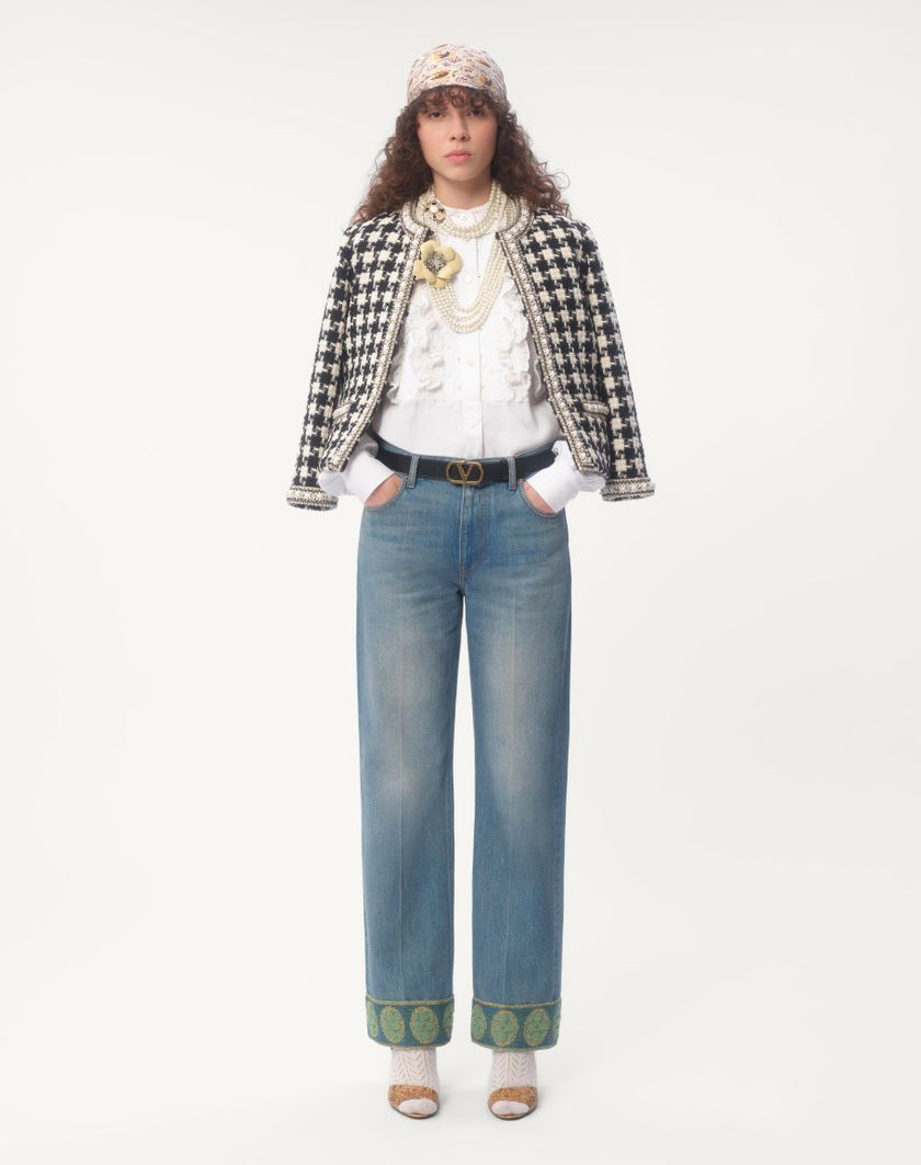 Valentino Handbags Top In Cotone E Lino Ricamato per Donna in Bianco | Valentino IT Promozione Limitata