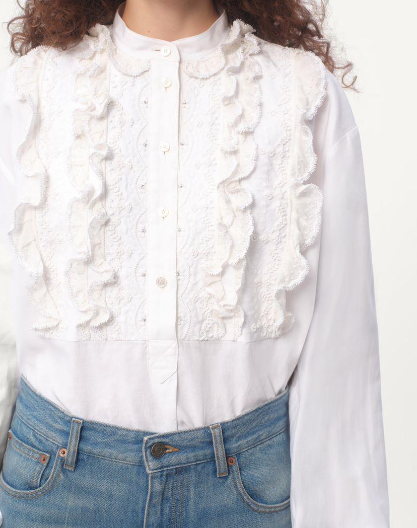 Valentino Handbags Top In Cotone E Lino Ricamato per Donna in Bianco | Valentino IT Promozione Limitata